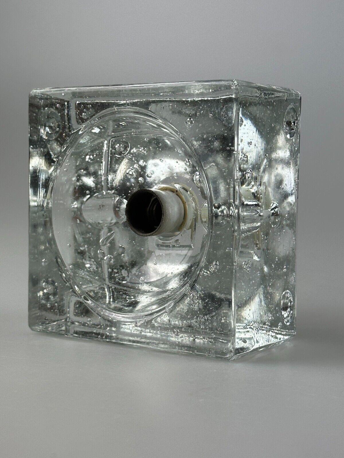60s 70s Wall Lamp Ice Glass Cube Wall Sconce by Müller & Zimmer Germany 9