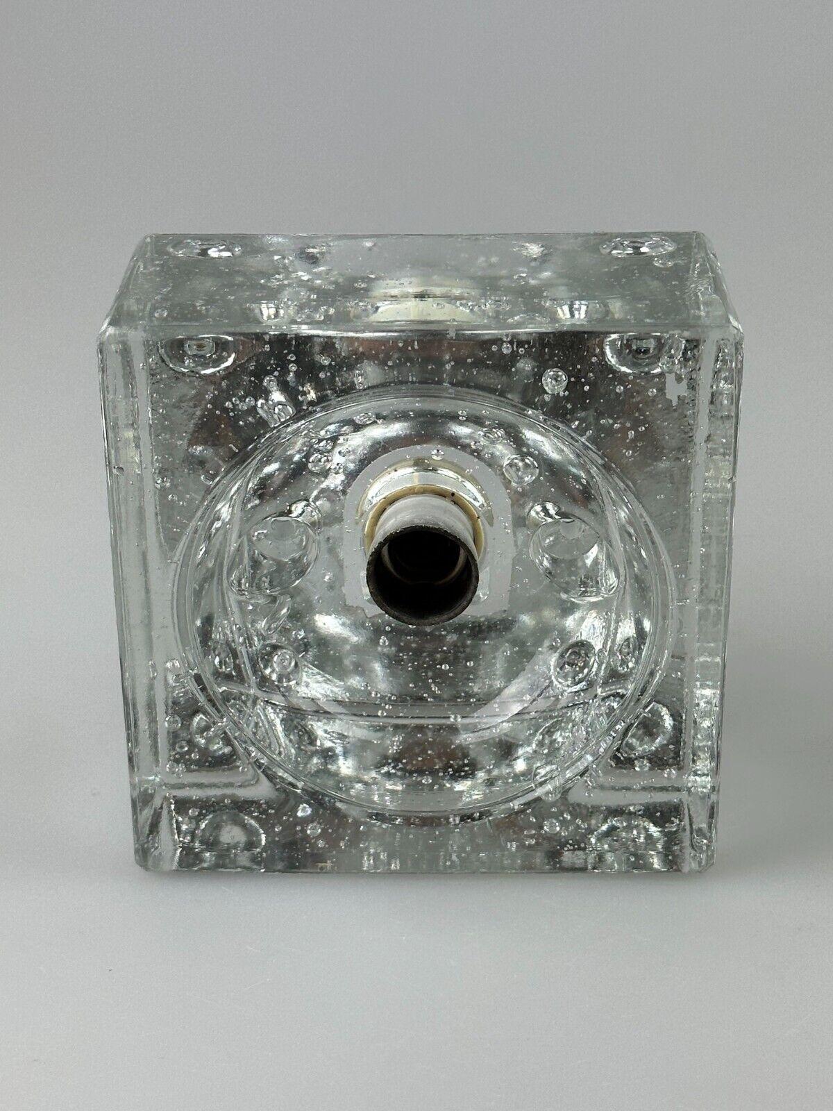 Late 20th Century 60s 70s Wall Lamp Ice Glass Cube Wall Sconce by Müller & Zimmer Germany