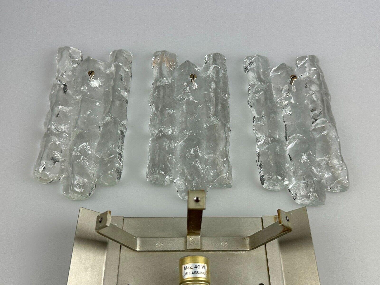 60s 70s wall lamp J.T. Kalmar Austria Ice Glass Wall Sconce Space Age 12