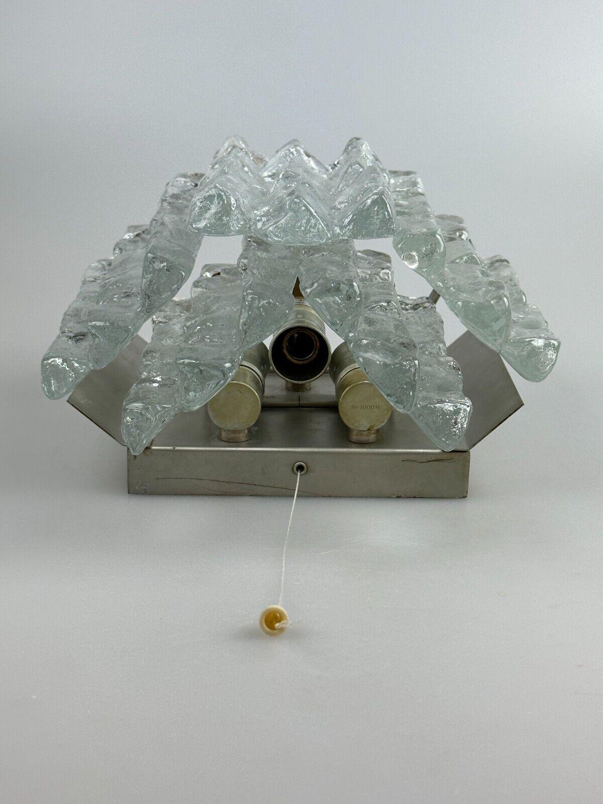 Late 20th Century 60s 70s wall lamp J.T. Kalmar Austria Ice Glass Wall Sconce Space Age