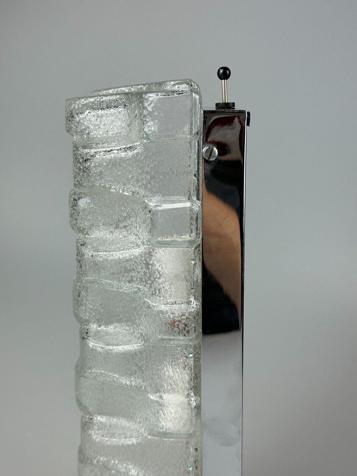 60s 70s Wall Lamp Limburg Germany Wall Sconce Ice Glass Chrome Space Age 8