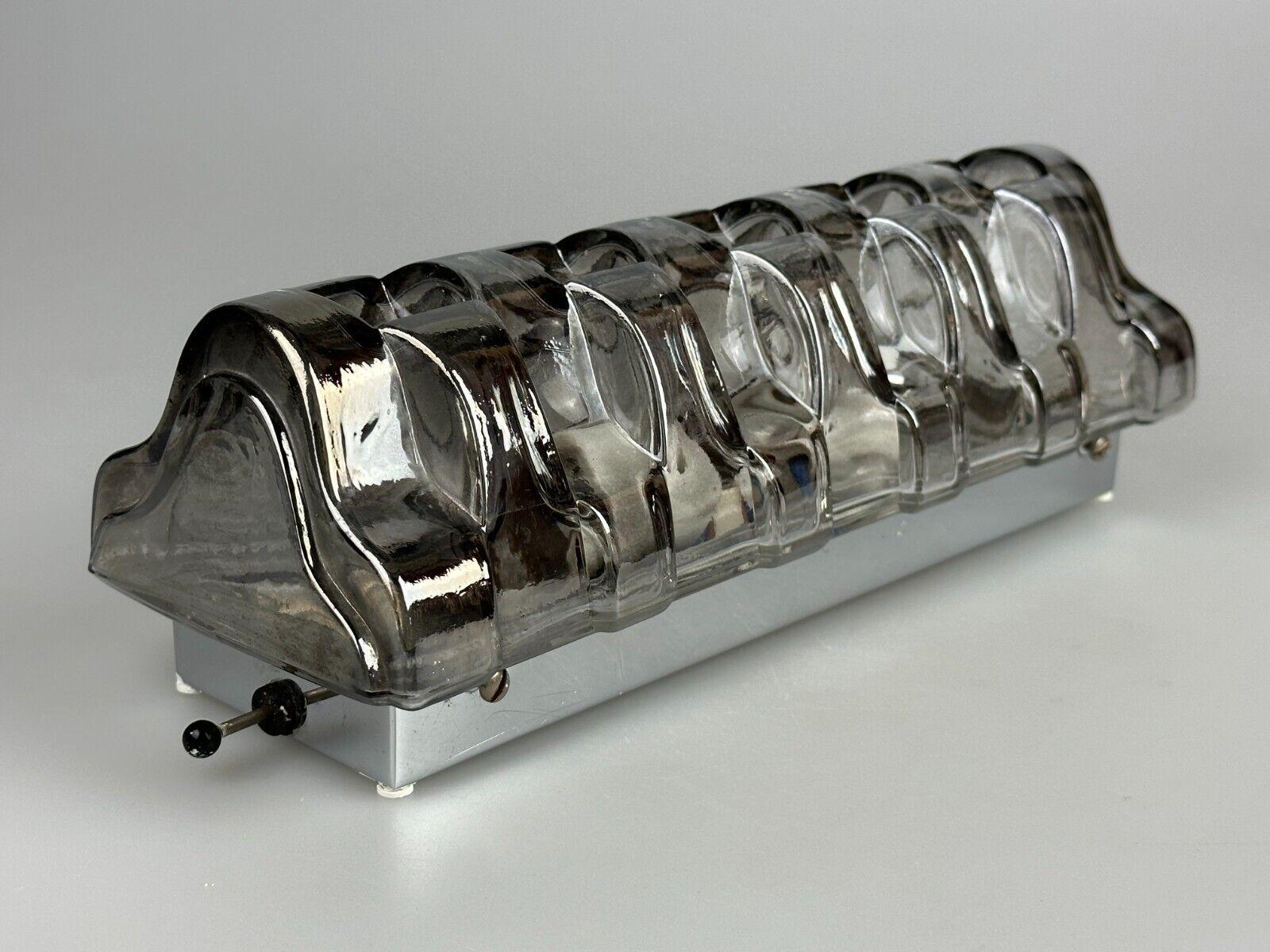 60s 70s wall lamp Limburg Germany Wall Sconce Ice Glass Chrome Space Age 10