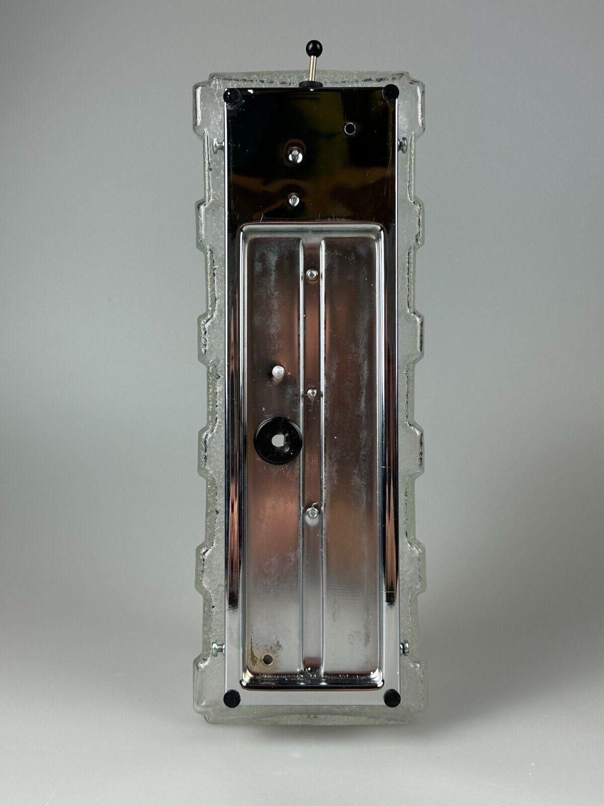 60s 70s Wall Lamp Limburg Germany Wall Sconce Ice Glass Chrome Space Age For Sale 4
