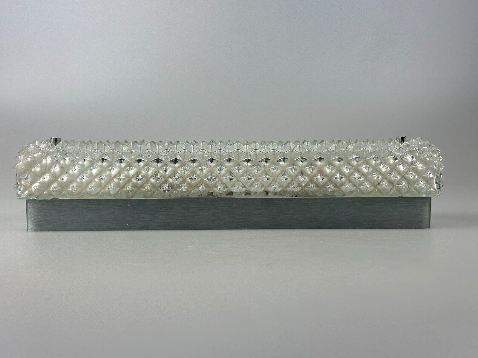 60s 70s wall lamp Limburg Germany Wall Sconce Ice Glass Chrome Space Age For Sale 4