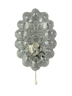Lampada da parete anni '60-'70 in vetro e metallo applique a bolla design space age