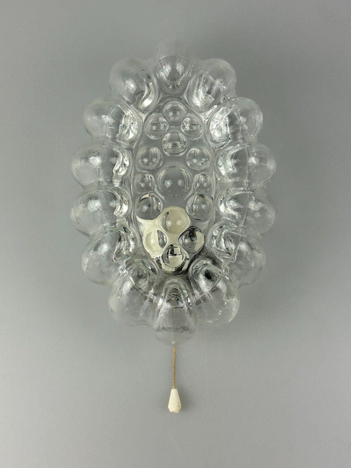 German 60s 70s wall lamp made of glass & metal bubble wall sconce space age design For Sale