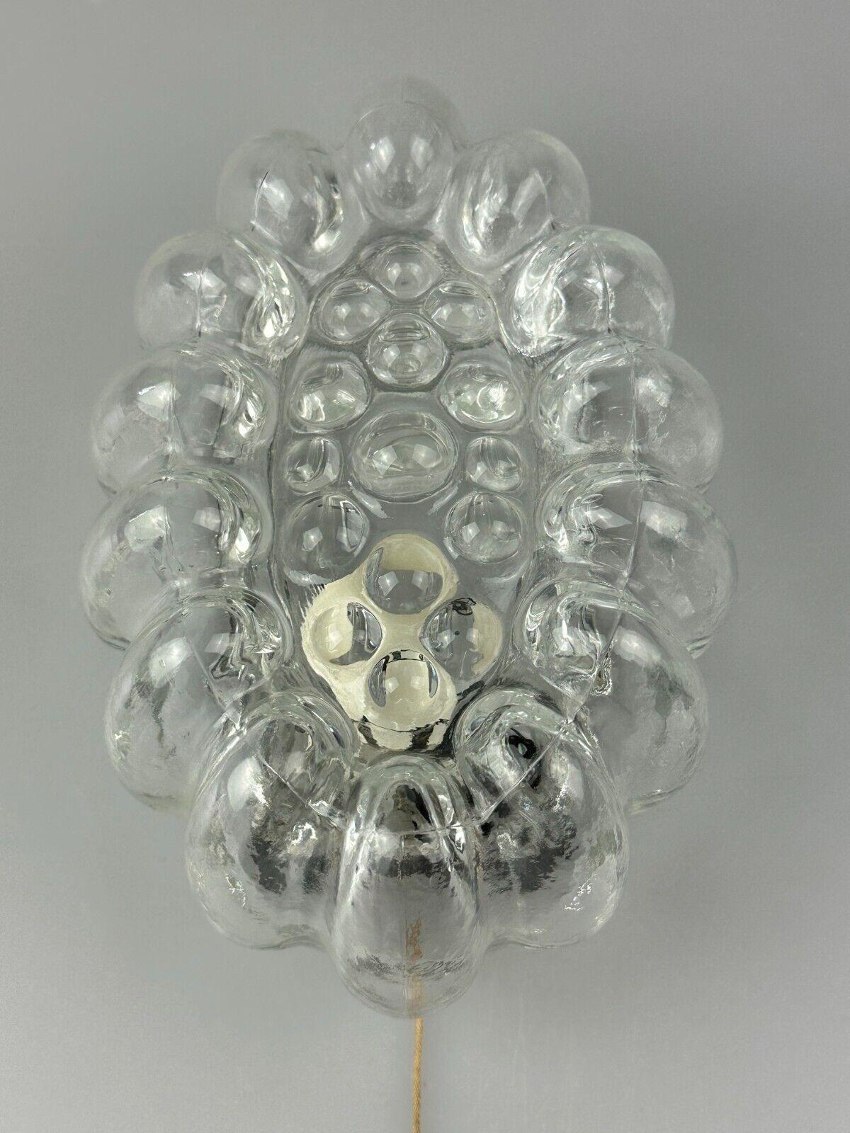 60s 70s wall lamp made of glass & metal bubble wall sconce space age design In Good Condition For Sale In Neuenkirchen, NI