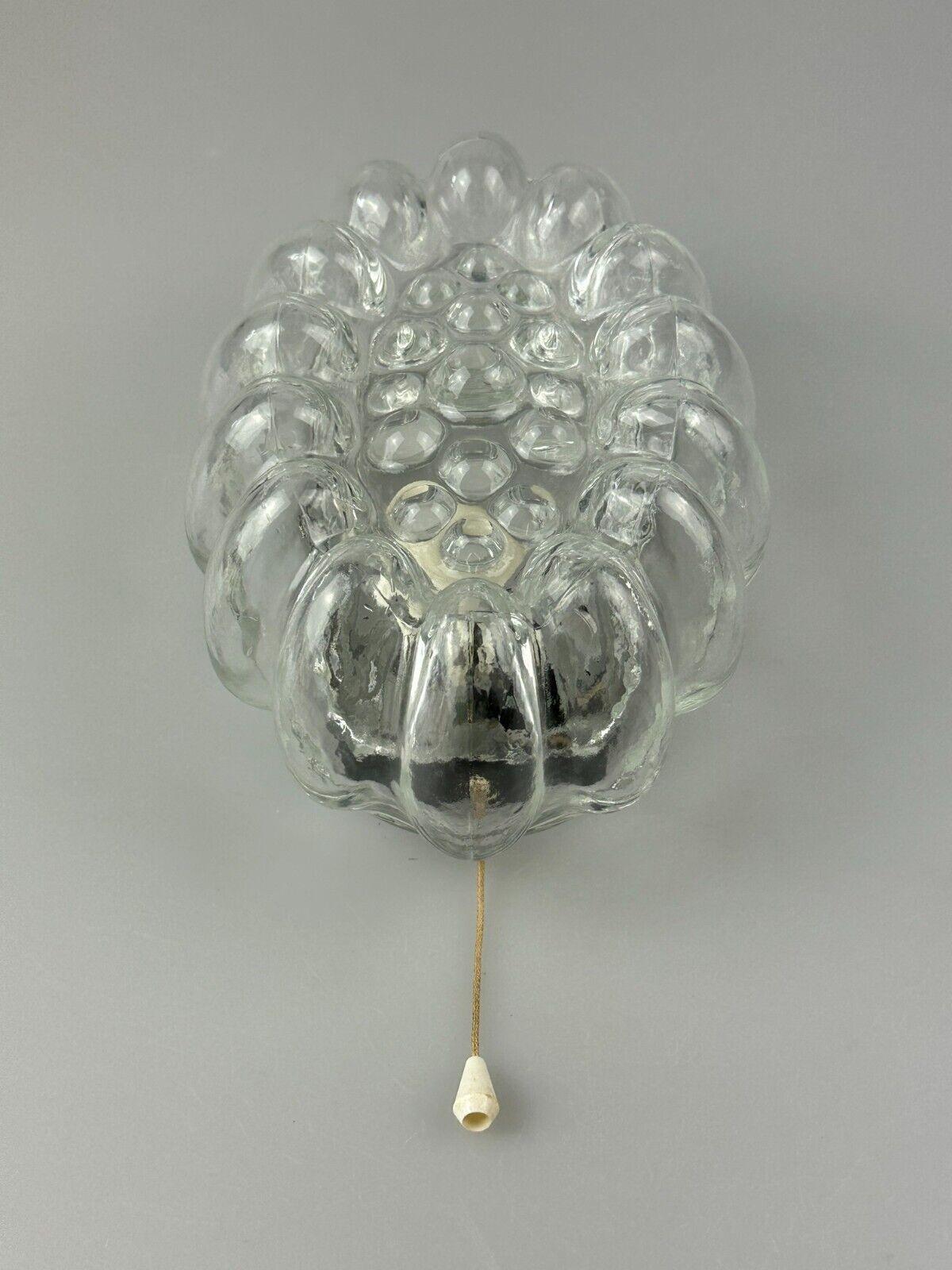 Late 20th Century 60s 70s wall lamp made of glass & metal bubble wall sconce space age design For Sale