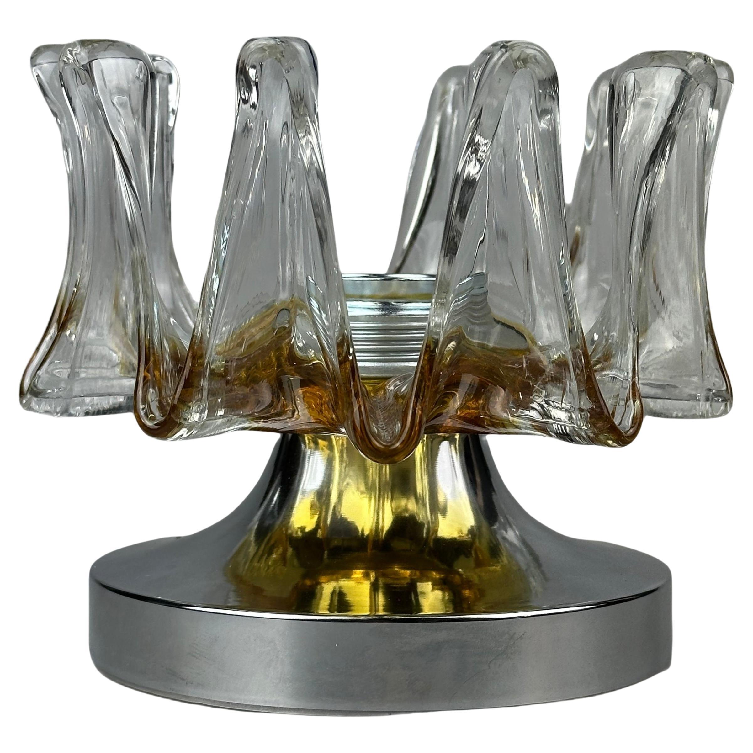 Lampe murale 60s 70s Applique murale en métal et verre Murano Space Age design