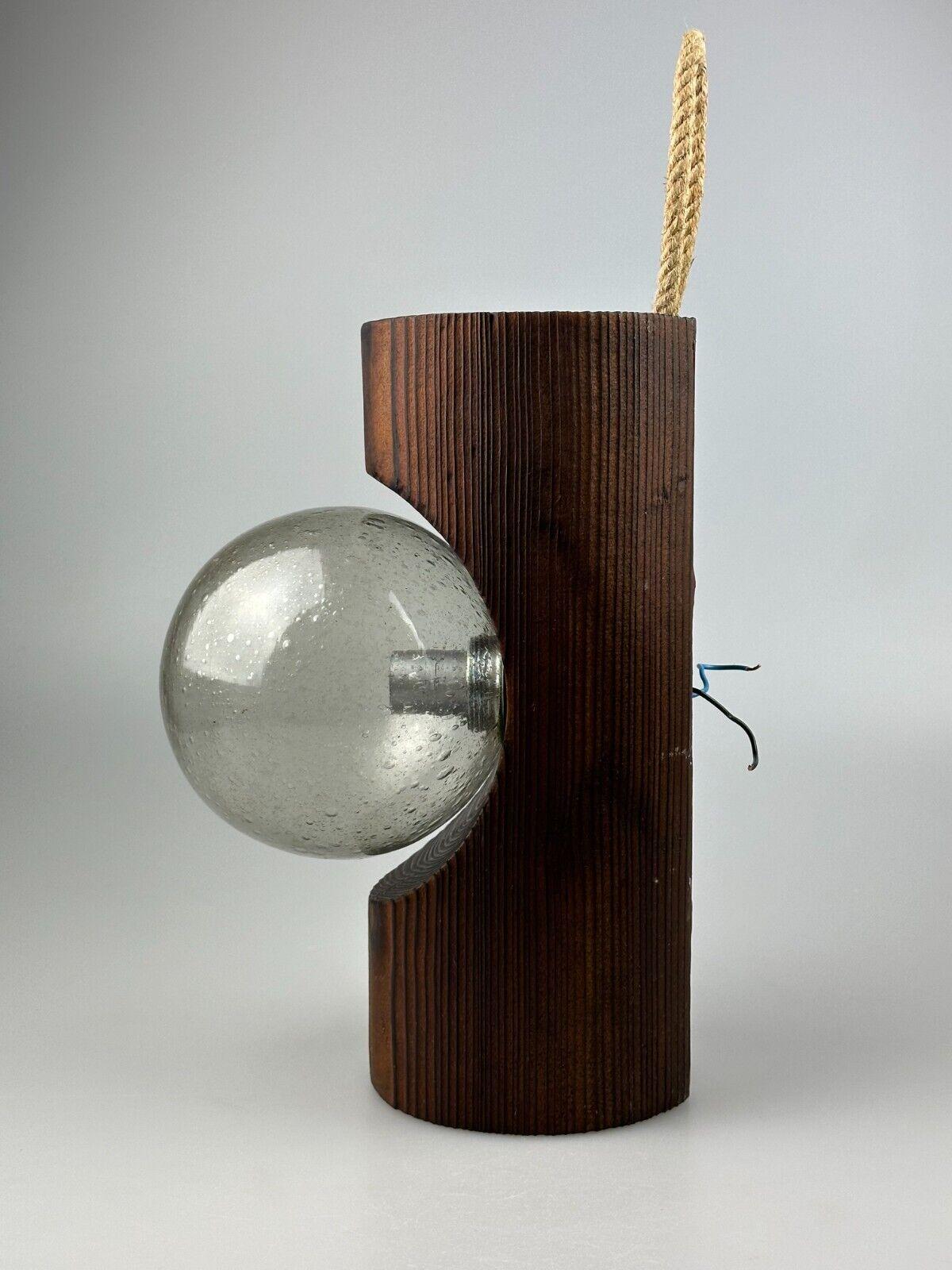 60s 70s Wall Lamp Wood Glass Wall Sconce Brutalist Temde Leuchten Switzerland For Sale 7
