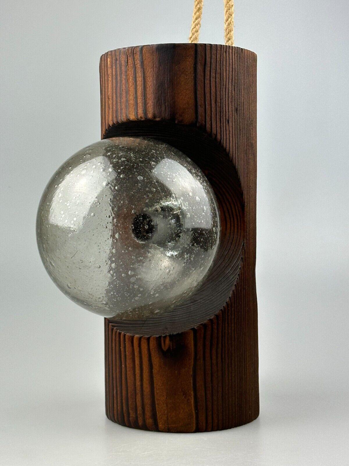 60s 70s Wall Lamp Wood Glass Wall Sconce Brutalist Temde Leuchten Switzerland For Sale 10