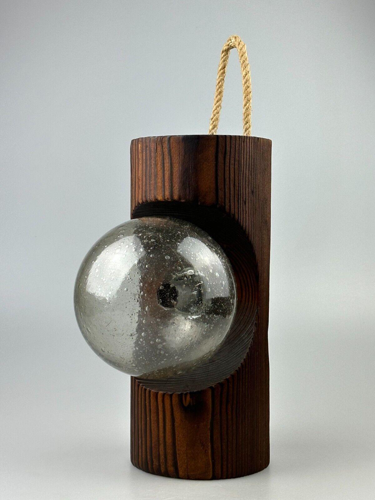 60s 70s Wall Lamp Wood Glass Wall Sconce Brutalist Temde Leuchten Switzerland For Sale 11
