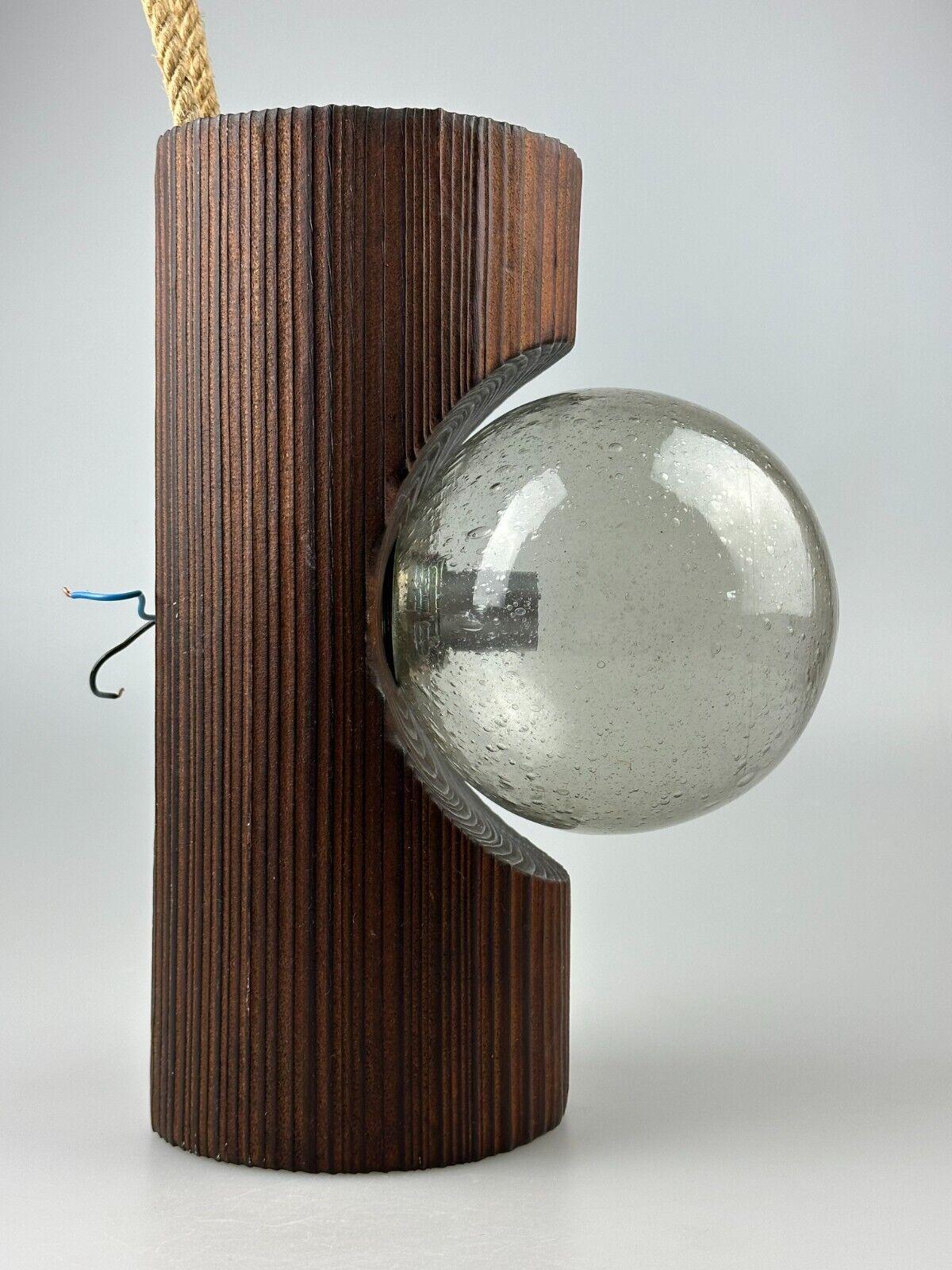 60s 70s Wall Lamp Wood Glass Wall Sconce Brutalist Temde Leuchten Switzerland For Sale 2