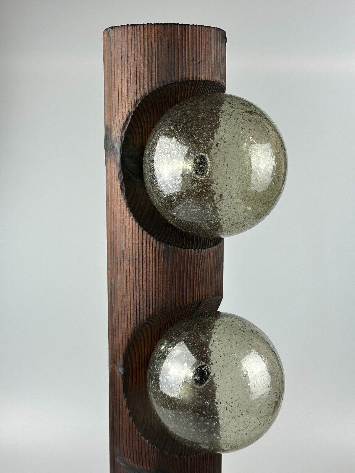 60s 70s Wall Lamp Wood Glass Wall Sconce Brutalist Temde Leuchten Switzerland 3