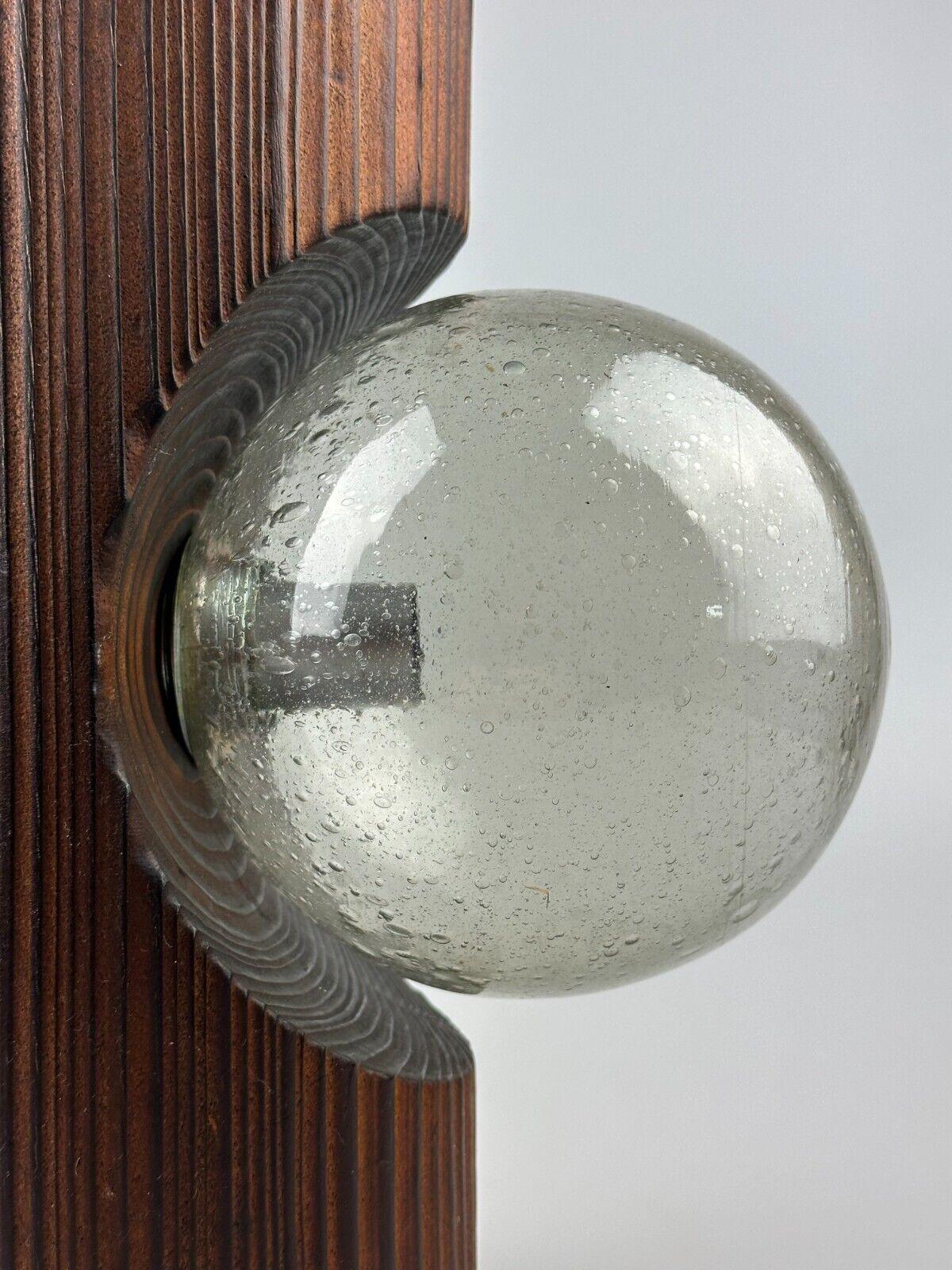60s 70s Wall Lamp Wood Glass Wall Sconce Brutalist Temde Leuchten Switzerland For Sale 3