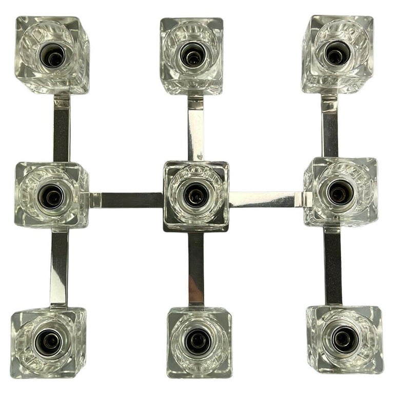 Plafonnier Spoutnik Des Années 60 70 Lampe Suspendue Sciolari Chrome Design De L%c3%a8re Spatiale
