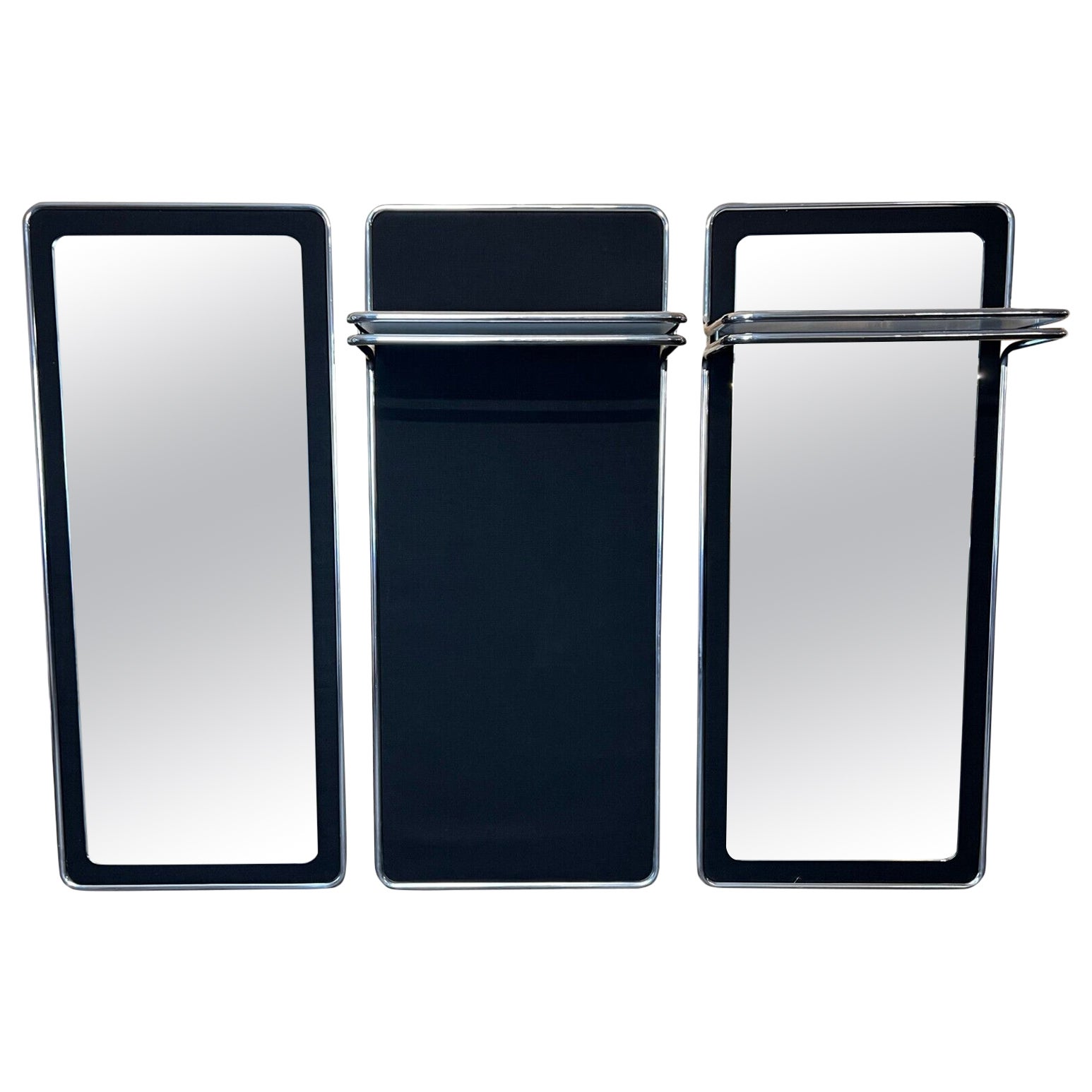 60s 70s Armoire murale Läsko 3-Part Chrome Space Age Design
