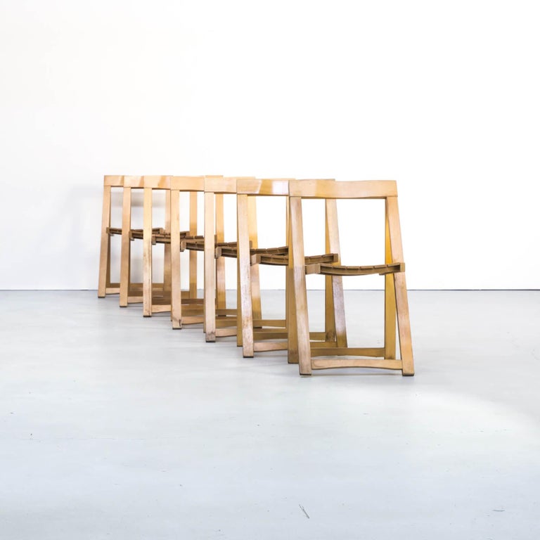 1960s Aldo Jacober Folding Chairs For Alberto Bazzani Set Of 7 For Sale At 1stdibs