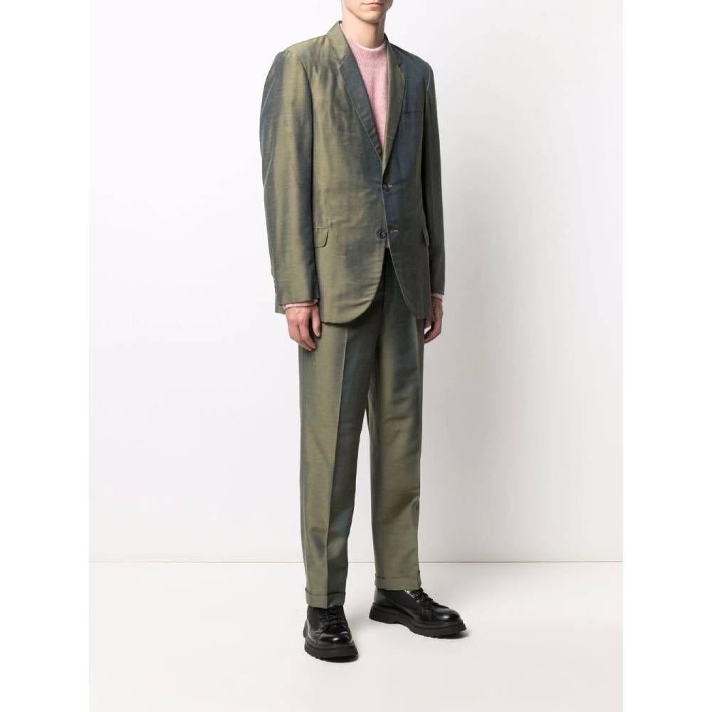 Gray 60s A.N.G.E.L.O. VINTAGE CULT man iridescent green silk blend suit