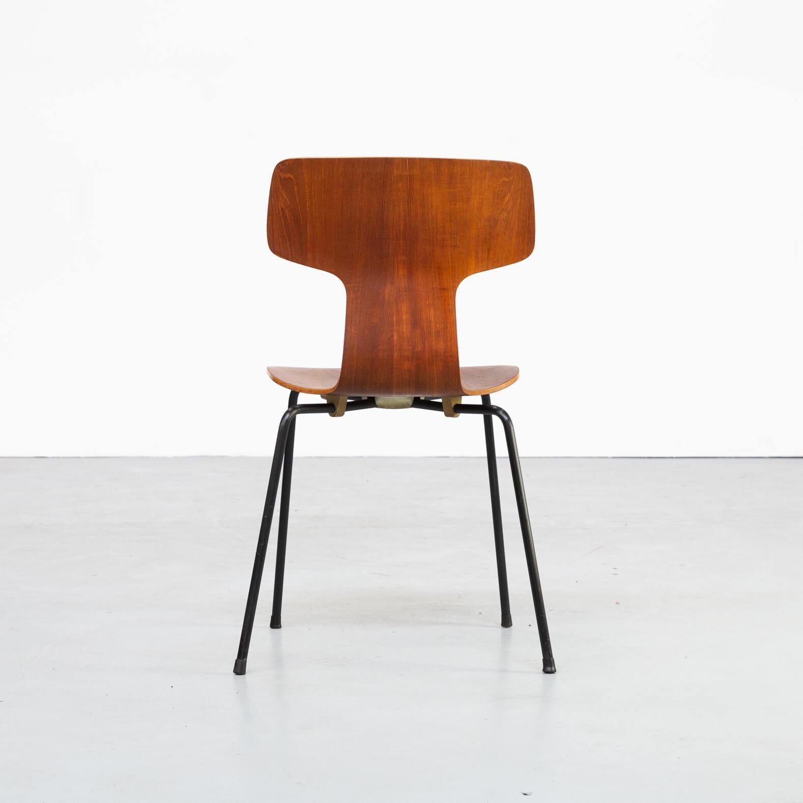 60s Arne Jacobsen ‘hammer’ Chair for Fritz Hansen Set/4 For Sale 3