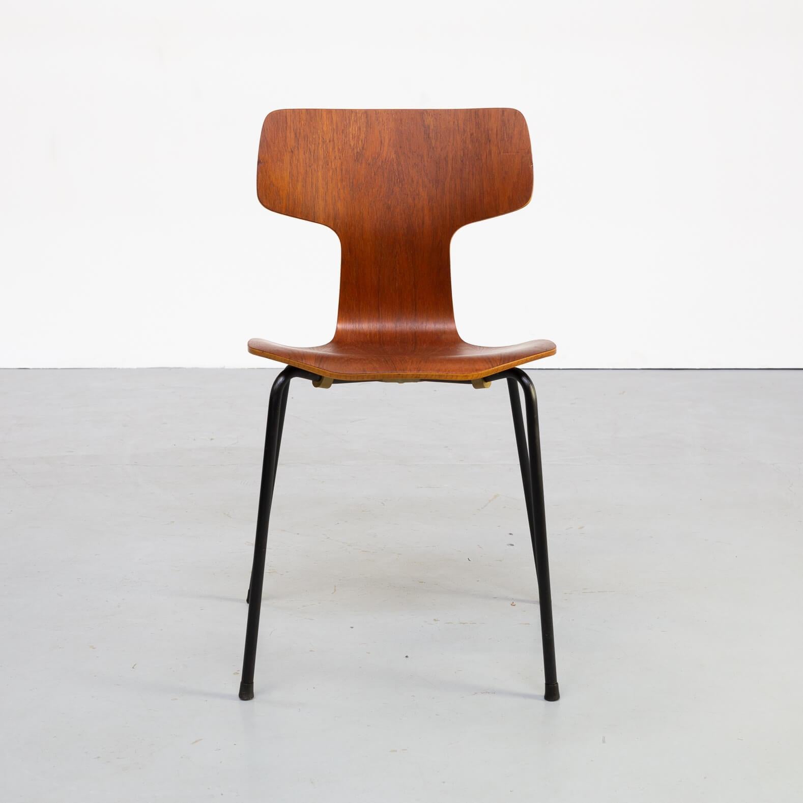 60s Arne Jacobsen ‘hammer’ Chair for Fritz Hansen Set/4 For Sale 4