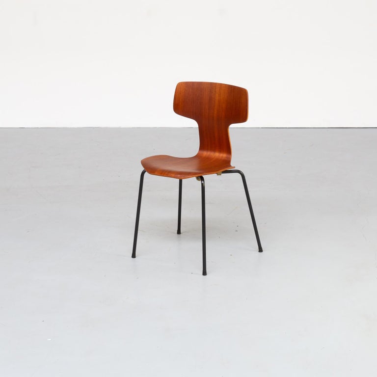 60s Arne Jacobsen ‘hammer’ Chair for Fritz Hansen Set/4 In Good Condition In Amstelveen, Noord