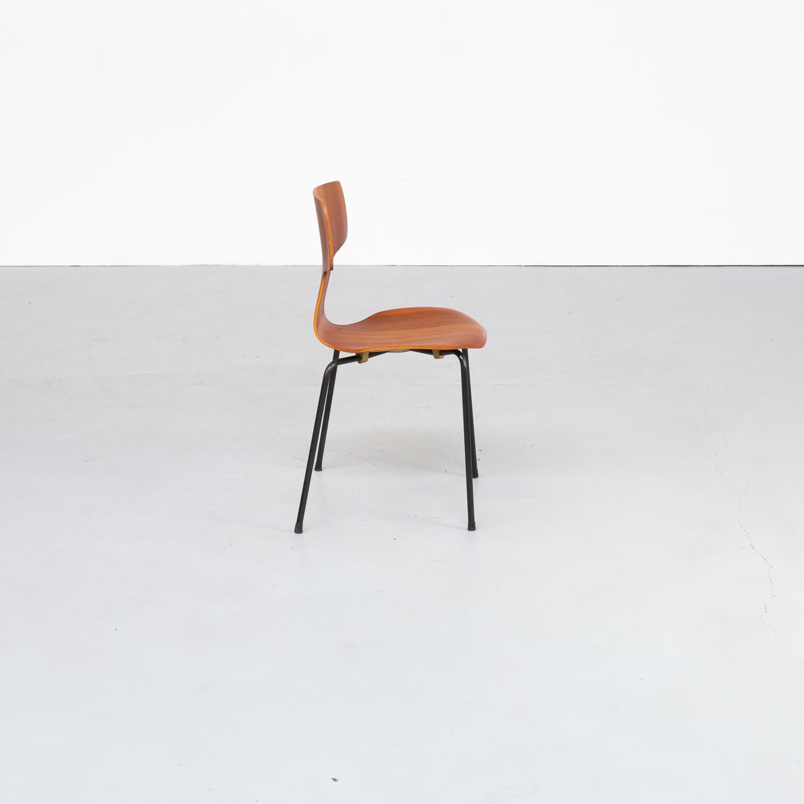 Metal 60s Arne Jacobsen ‘hammer’ Chair for Fritz Hansen Set/4 For Sale