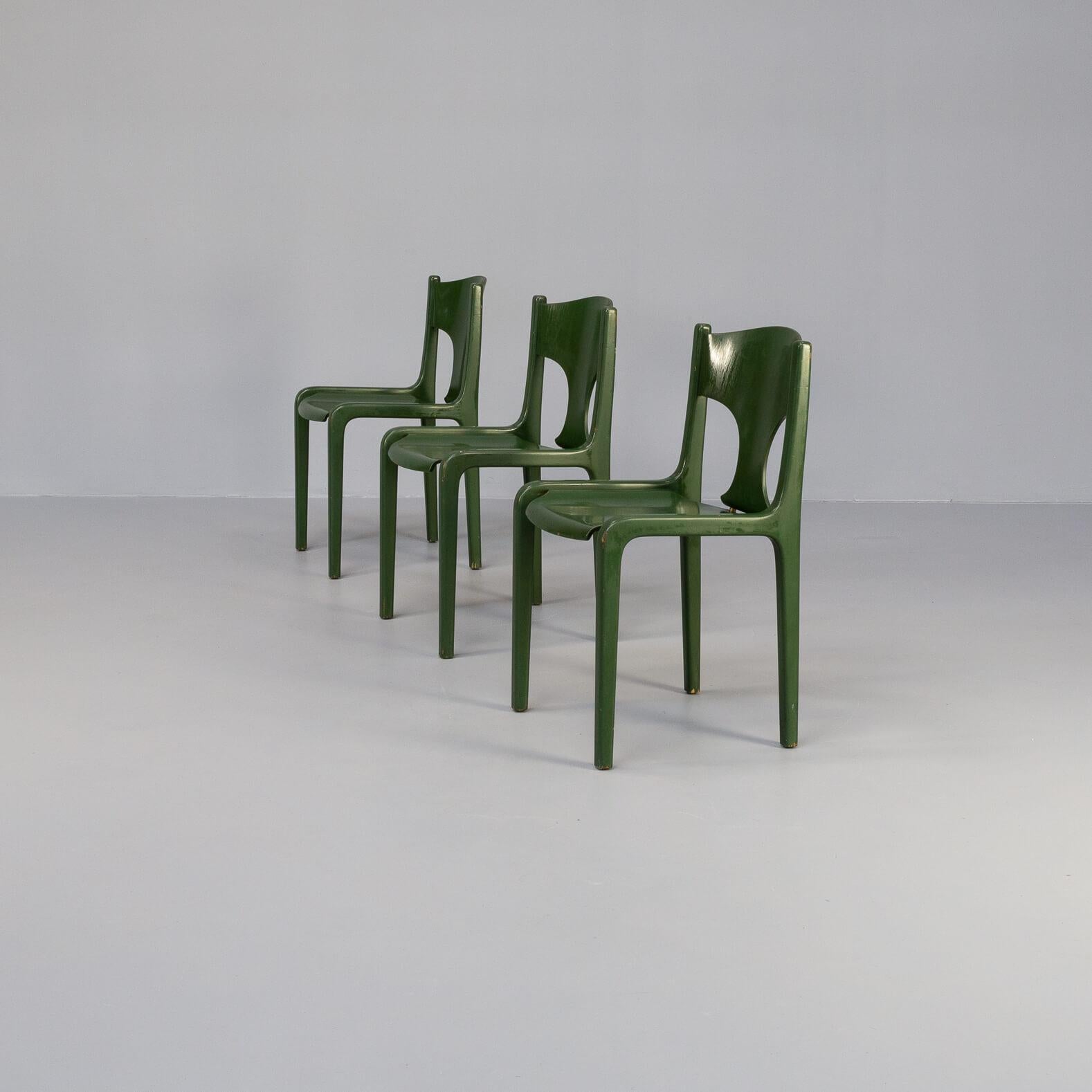 Mid-Century Modern 60s Augusto Savini ‘Savini’ Chairs for Pozzi Set/3 For Sale