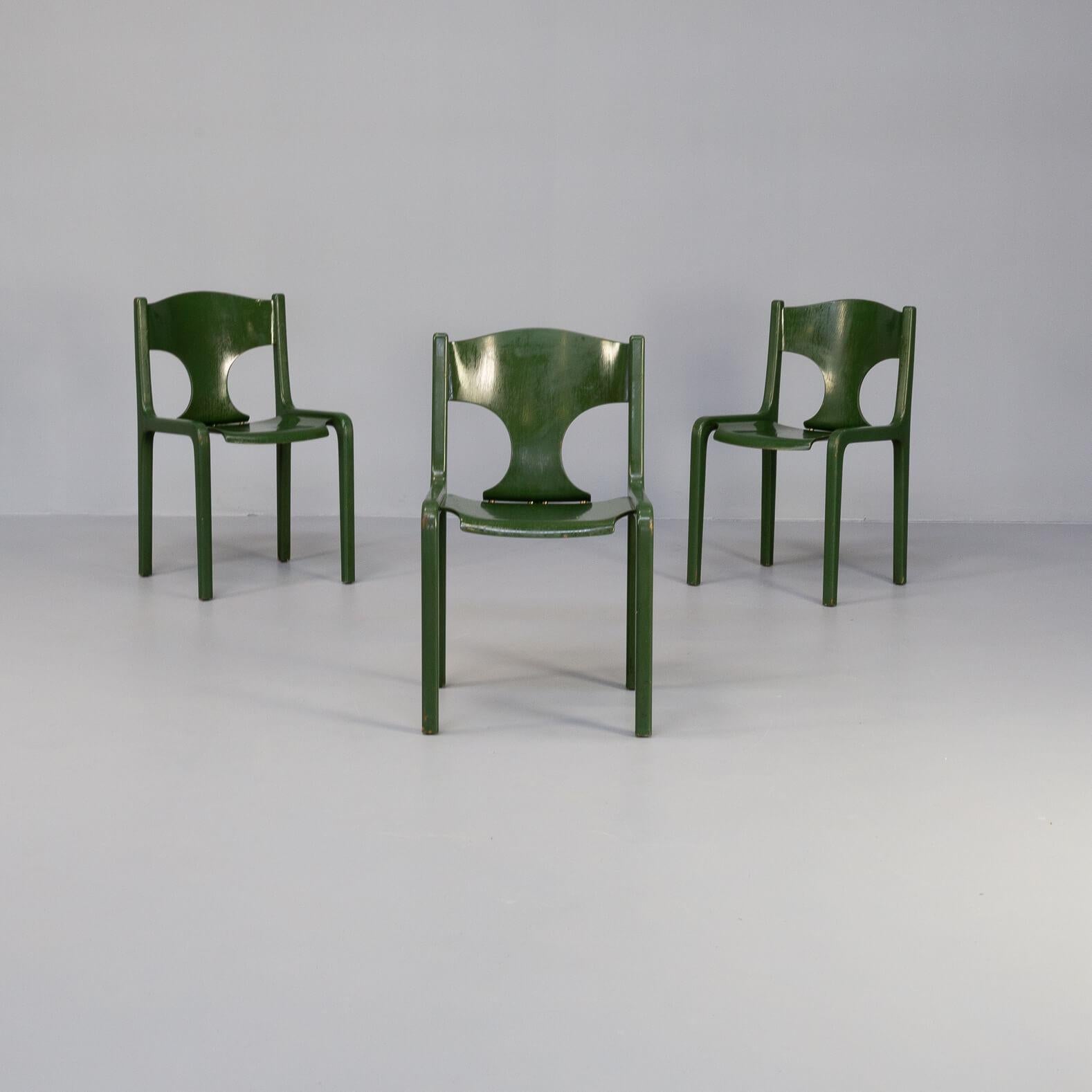 Italian 60s Augusto Savini ‘Savini’ Chairs for Pozzi Set/3 For Sale