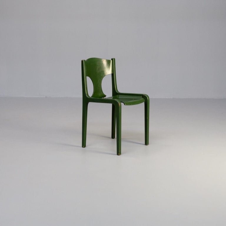Plywood 60s Augusto Savini ‘Savini’ Chairs for Pozzi Set/3
