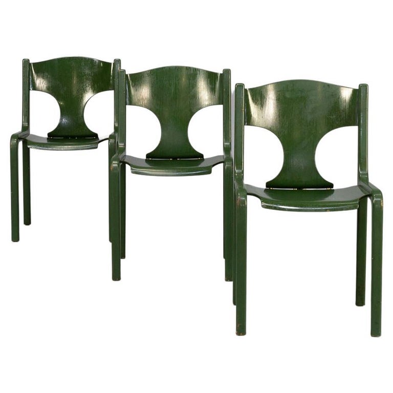 60s Augusto Savini ‘Savini’ Chairs for Pozzi Set/3