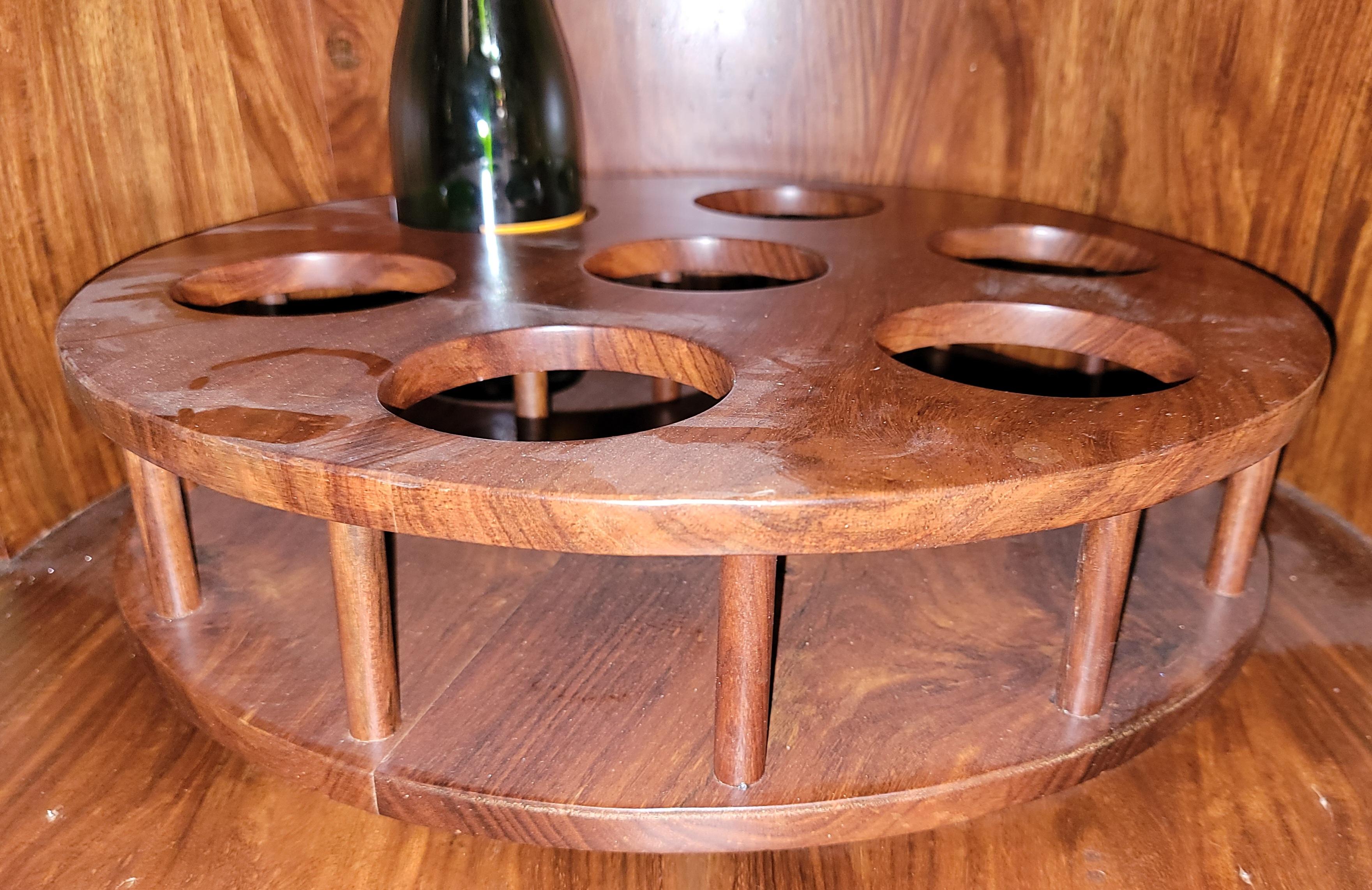 60s Bar Aldo Tura Style Mahogany Bar With Brass Inlay 6