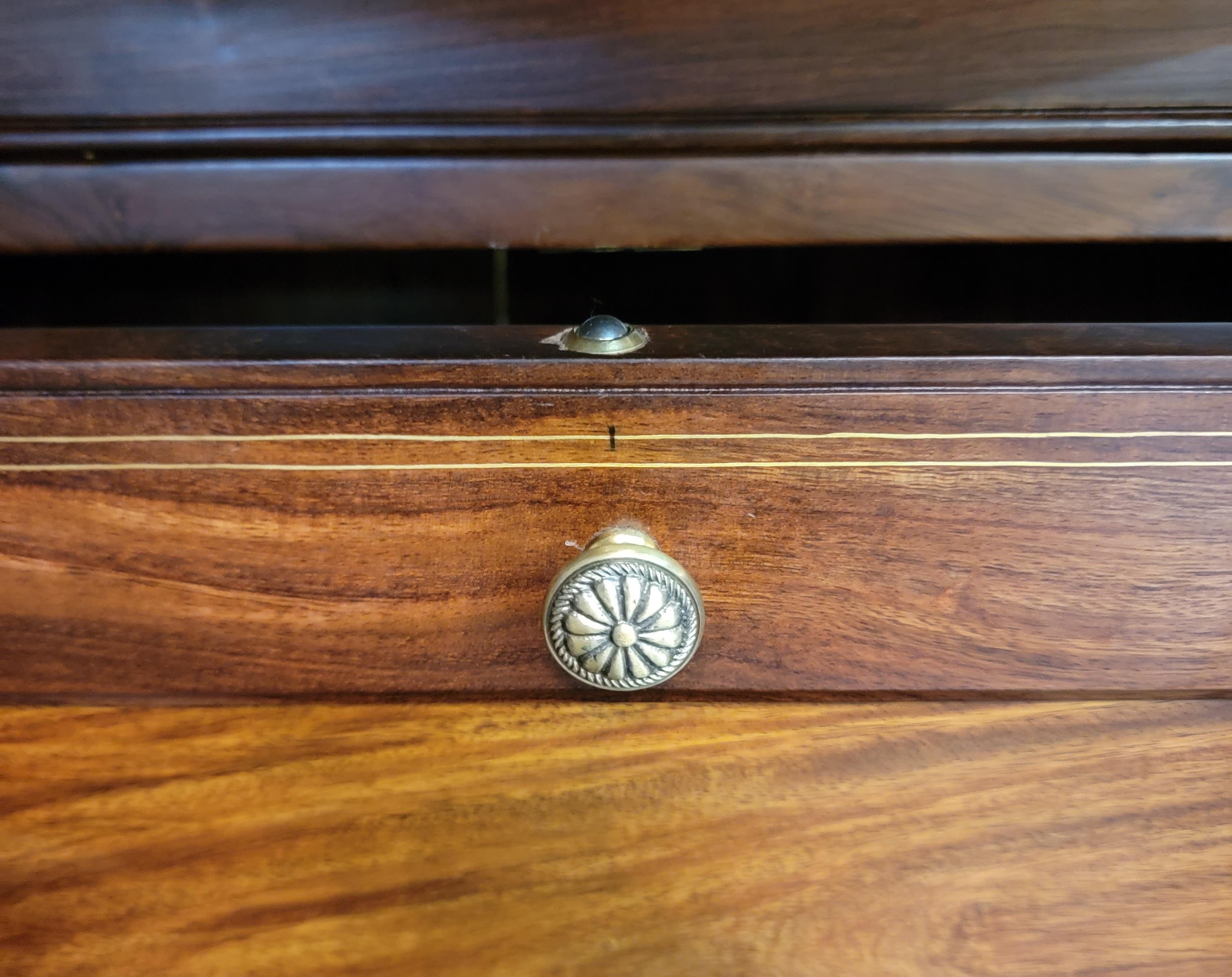French 60s Bar Aldo Tura Style Mahogany Bar With Brass Inlay