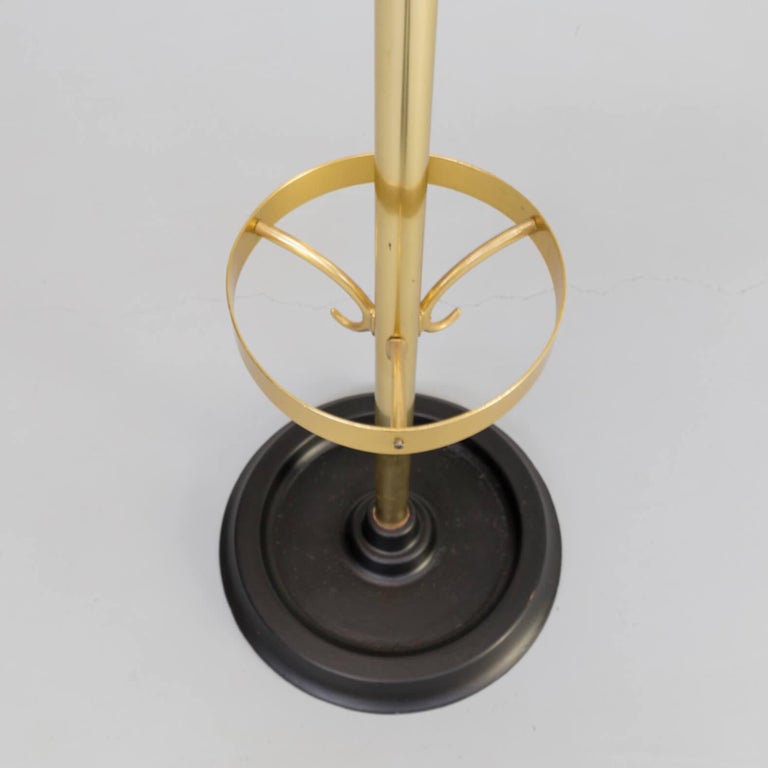 1960s Beautiful Brass Round Freestanding Coat Rack For Sale at 1stDibs
