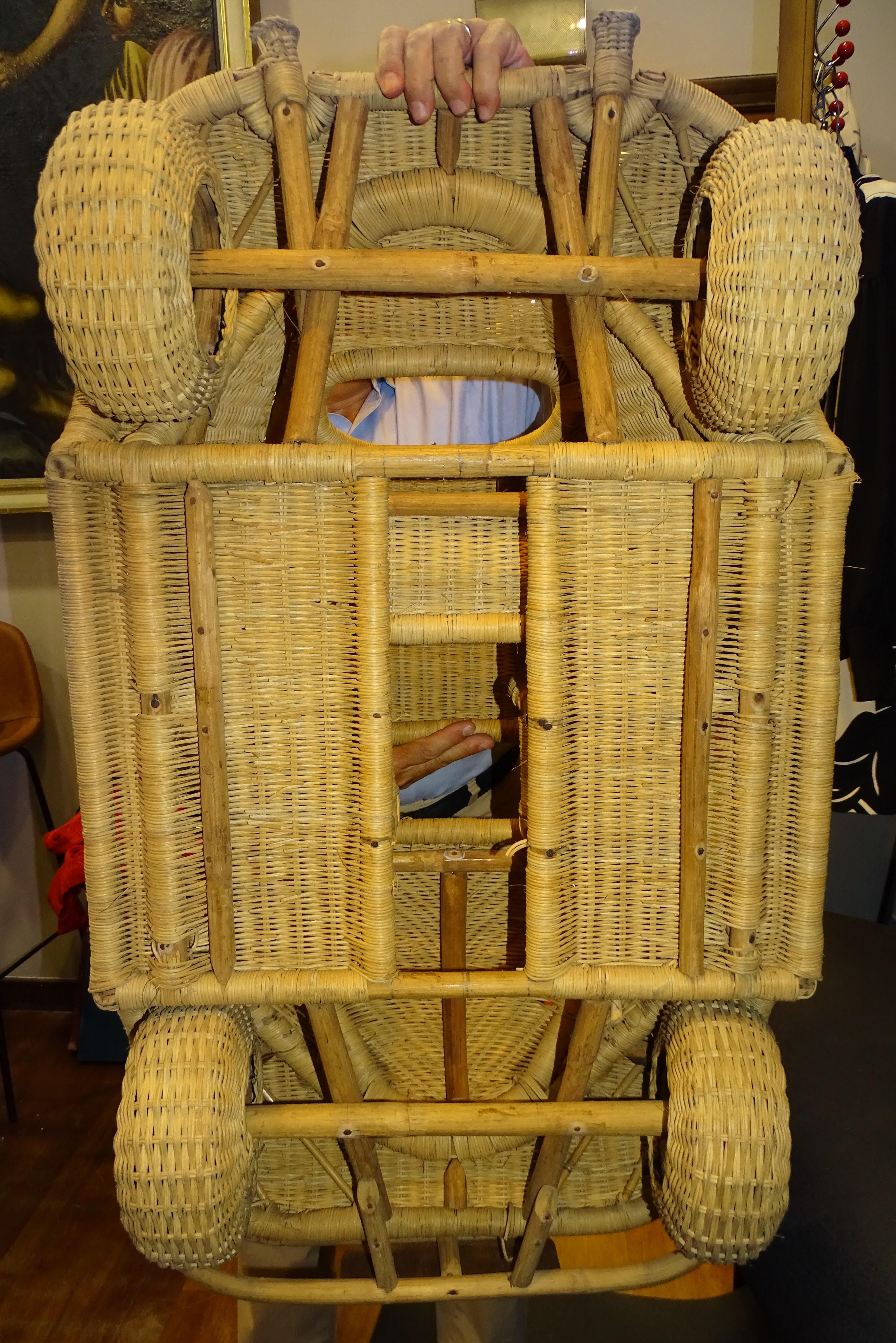 60s Beetle Car Rattan Sculture, Toy , Italy 2