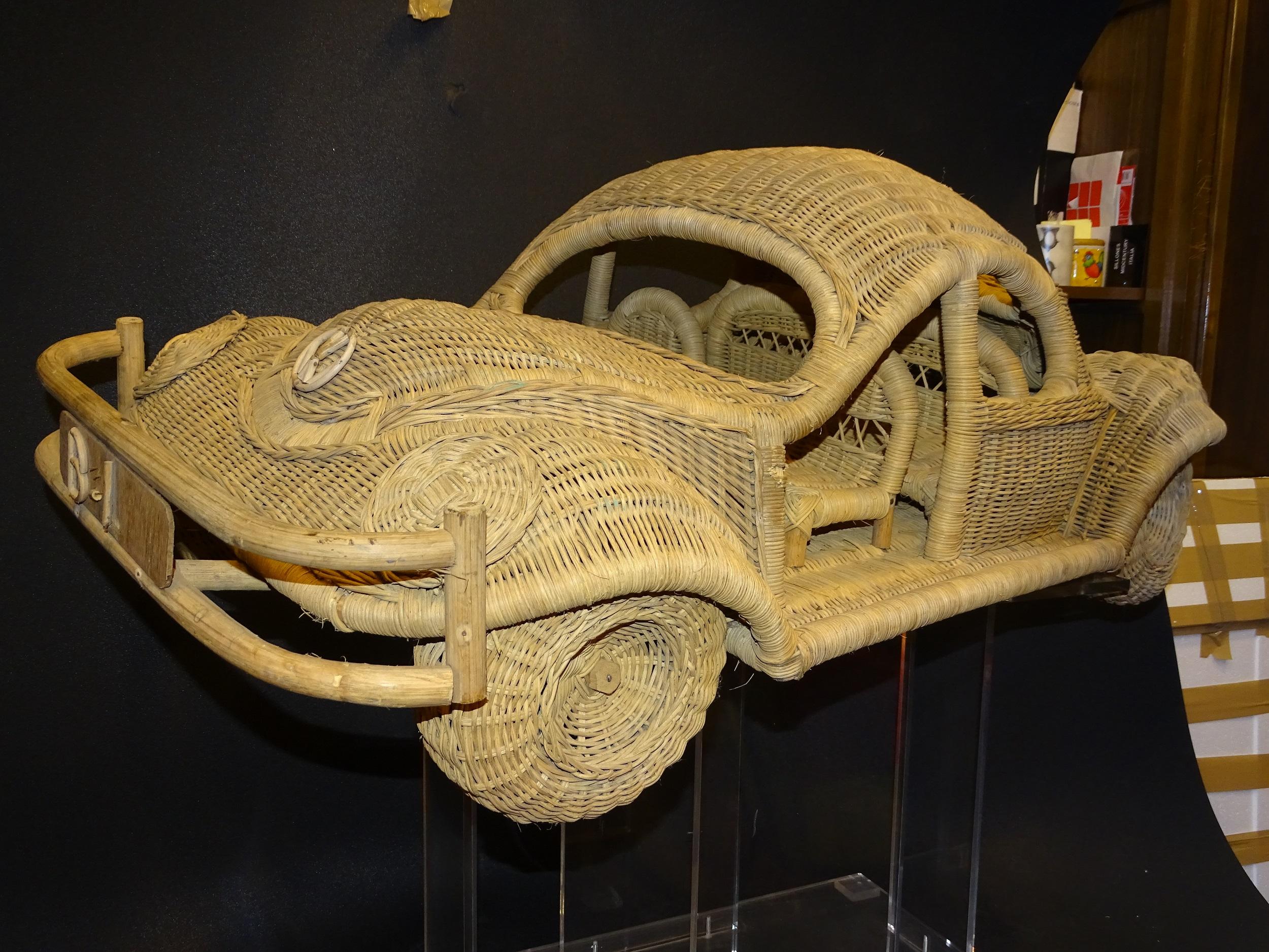 60s Beetle Car Rattan Sculture, Toy , Italy 4