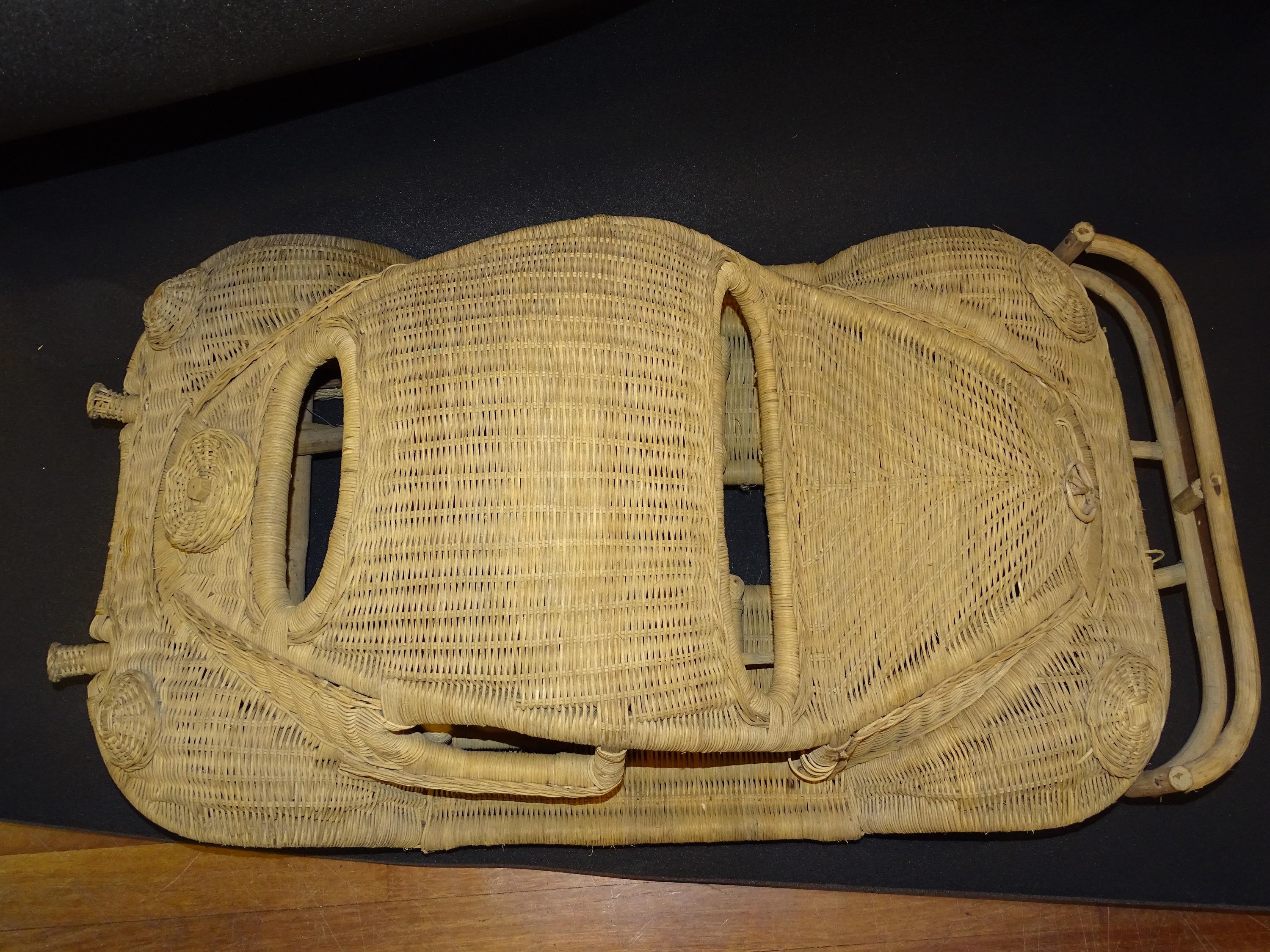 60s Beetle Car Rattan Sculture, Toy , Italy 6