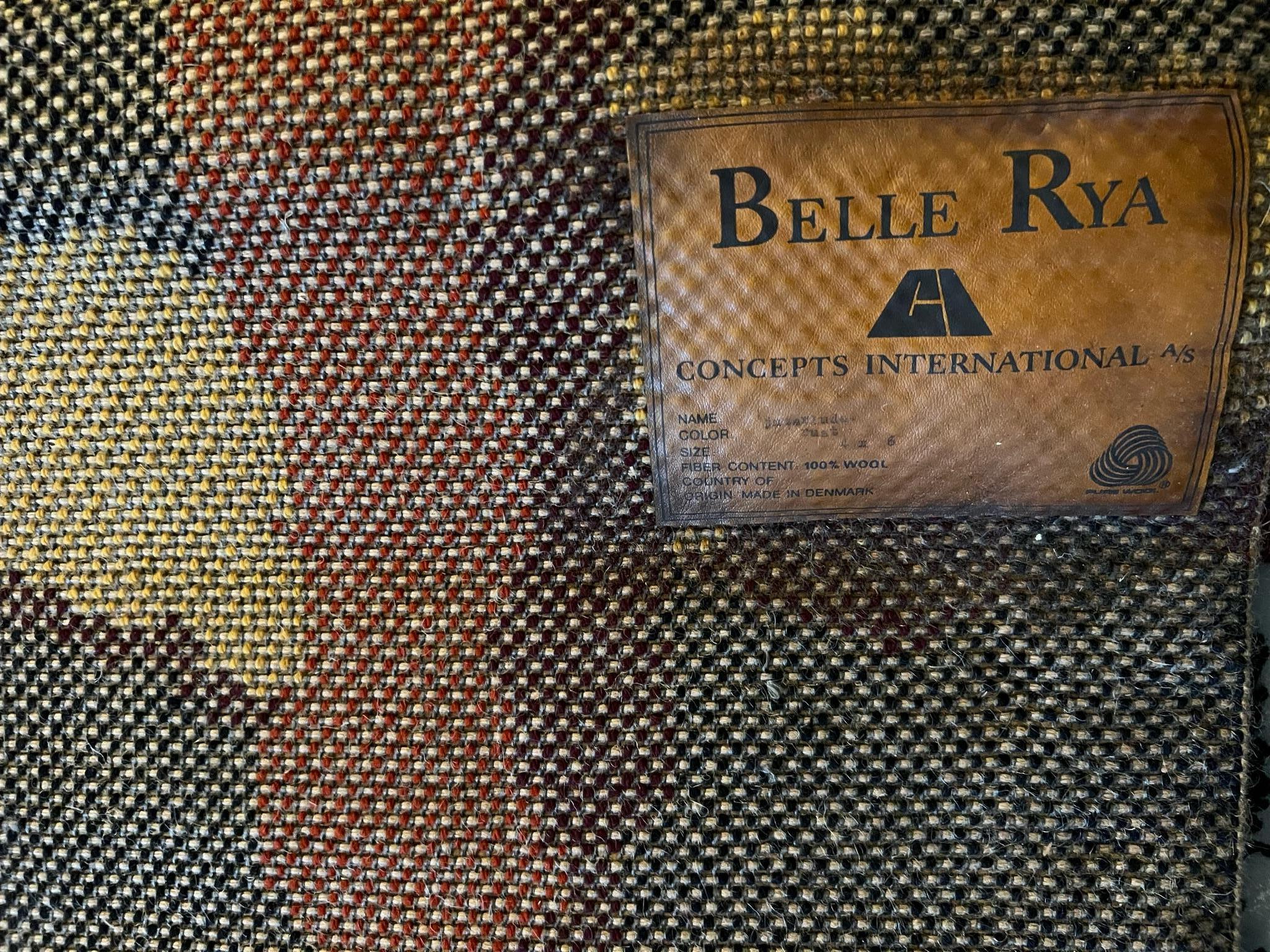 BELLE RYA Linear Lines Coral UNUSED Mid Century Modern Danish Rug Wool degli anni '60 in vendita 2