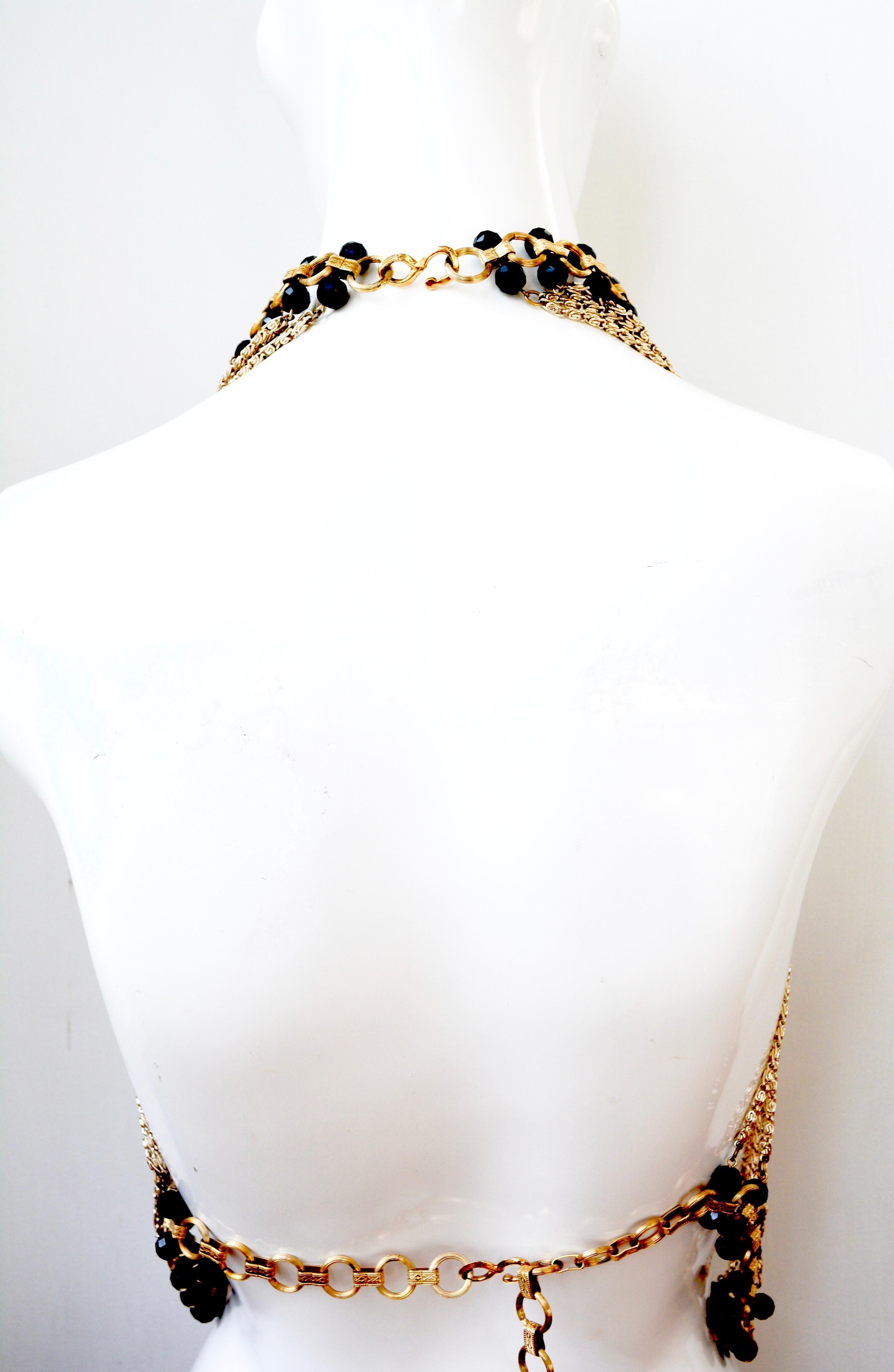 60s Body Chain Necklace / Halter  In Good Condition For Sale In Litchfield County, CT