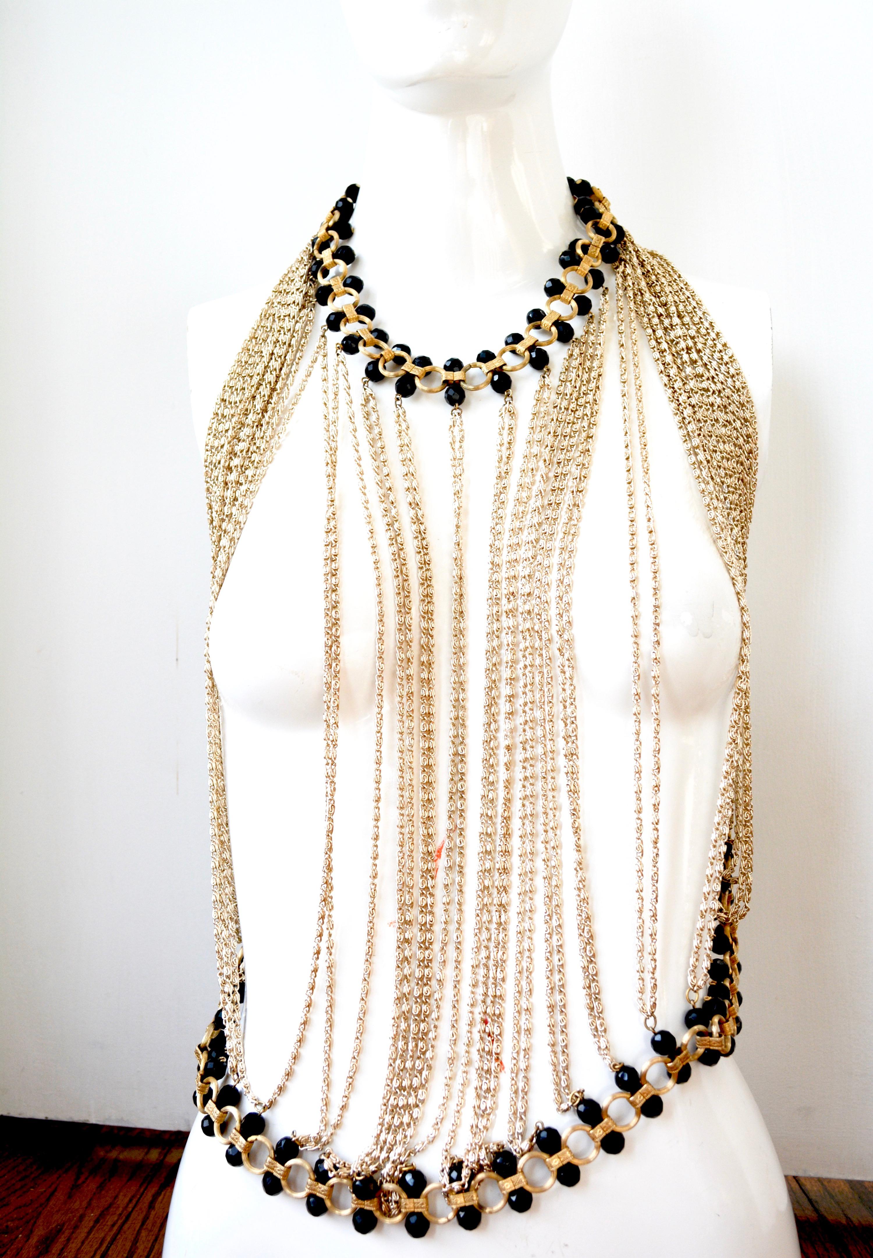 60s Body Chain Necklace / Halter  For Sale 1