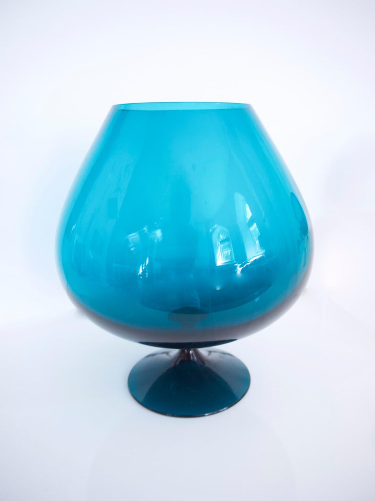 1960s Brandy Glass Vase ELME Glasbruk and 'Party Kugel' W German Space