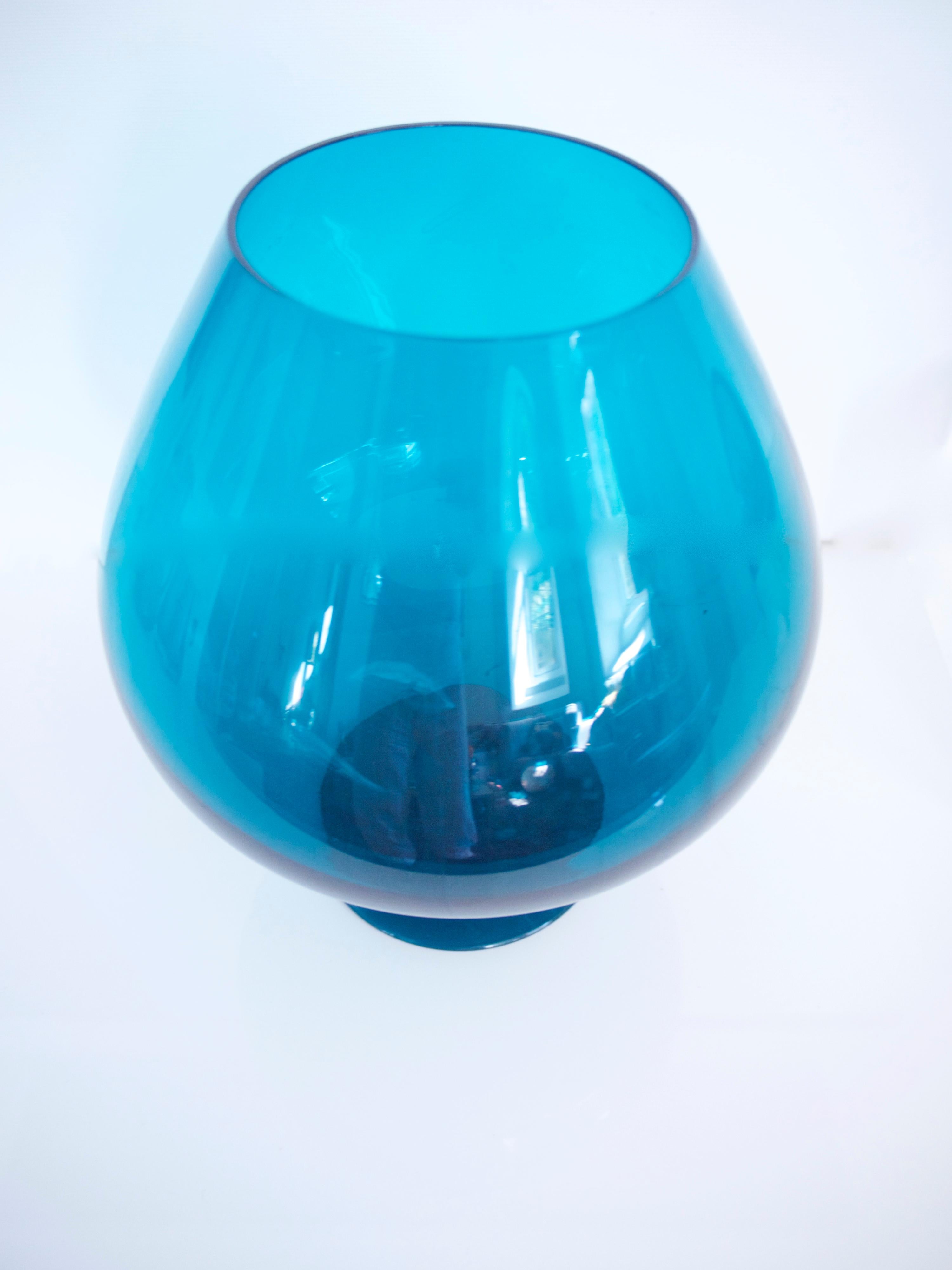 Swedish 1960s Brandy Glass Vase ELME Glasbruk and 'Party Kugel' W German Space Age For Sale