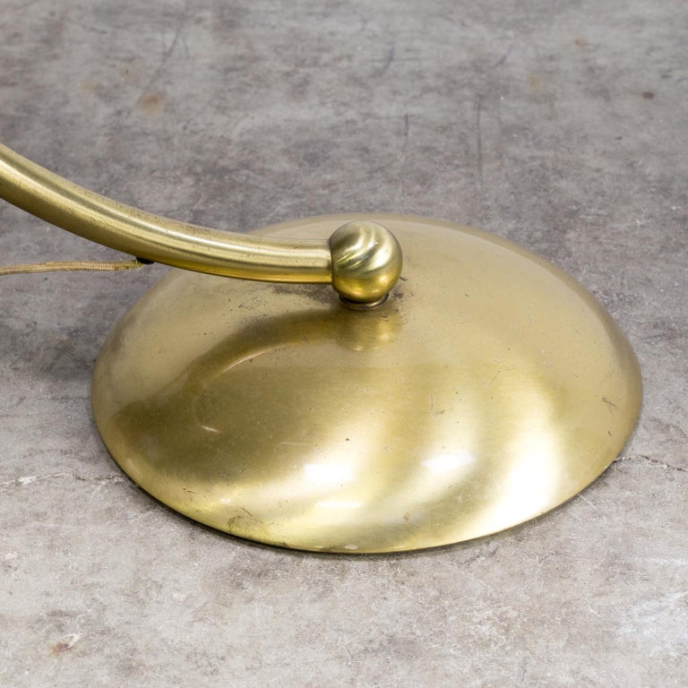 1960s Brass Arc Floor Lamp with Adjustable Celluloid Shade ...