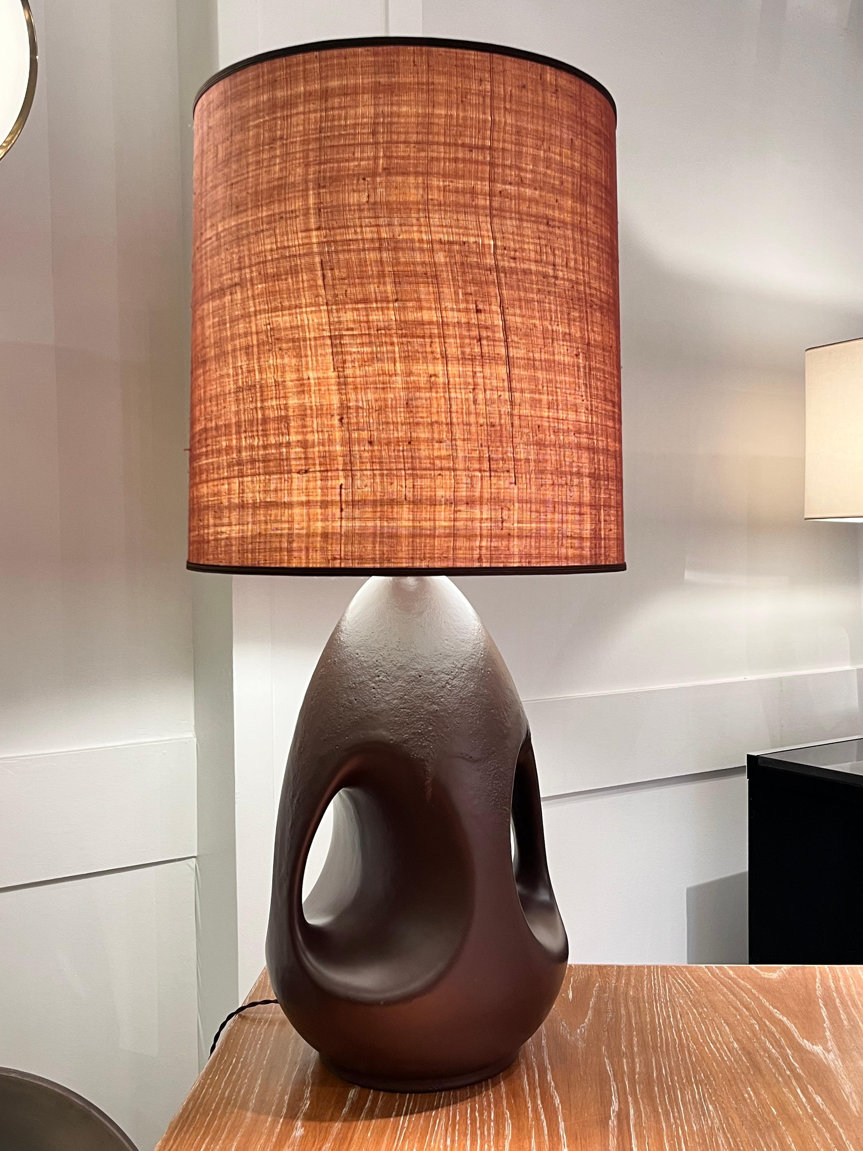 60s Brown Ceramic Lamp  For Sale 2