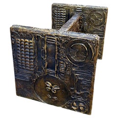 60s Brutalist Mid-Century Modern Adrian Pearsall Bronze Table Desk Base