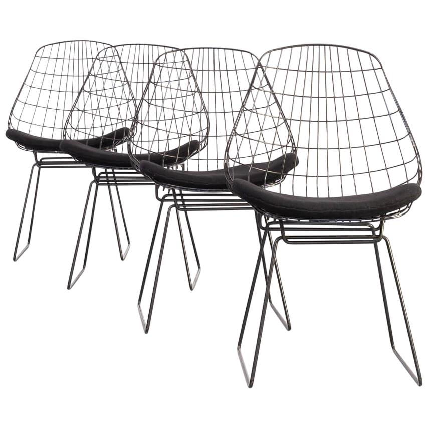 1960s Cees Braakman en Adriaan Dekker SM05 Wire Chair for Pastoe Set of 4 For Sale