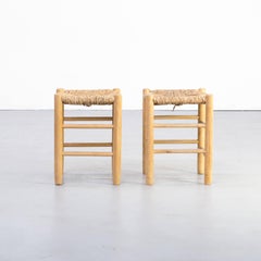 1960s Charlotte Perriand ‘Dordogne’ Stools for Robert Sentou Set of 2