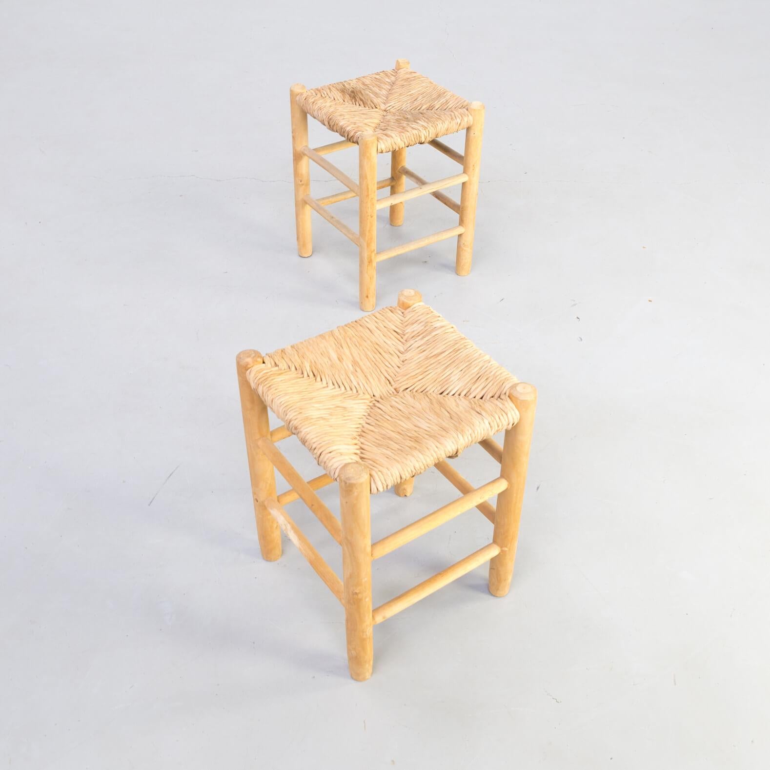 1960s Charlotte Perriand ‘Dordogne’ Stools for Robert Sentou Set of 2 In Good Condition In Amstelveen, Noord