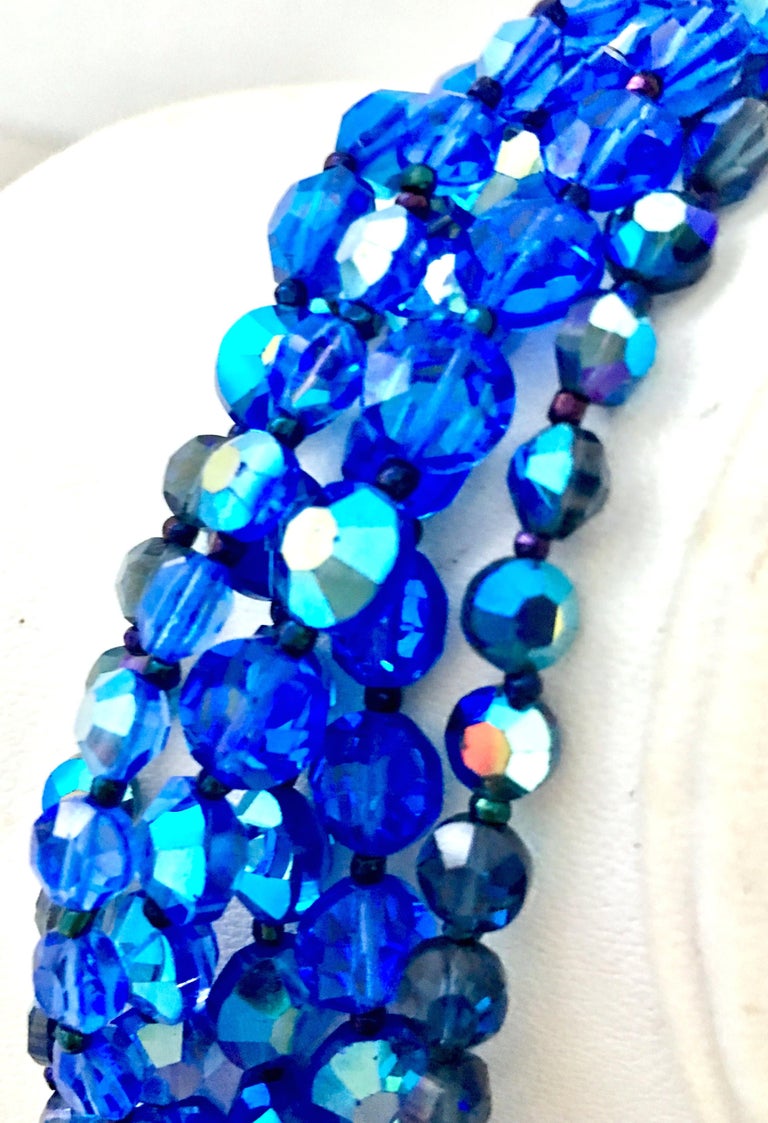 60'S Coppola E Toppo Style Five Strand Glass Bead Necklace For