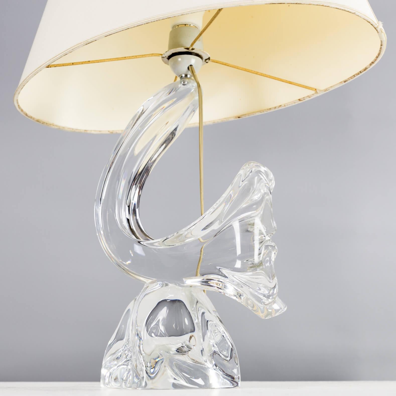 1960s Crystal art table lamp for Daum France For Sale 6